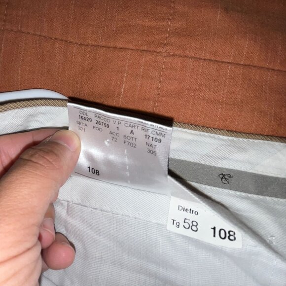 Canali Mens Tan Wool Dress Pants Size 42 Slim Fit - Picture 7 of 11
